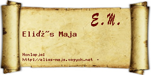 Eliás Maja névjegykártya